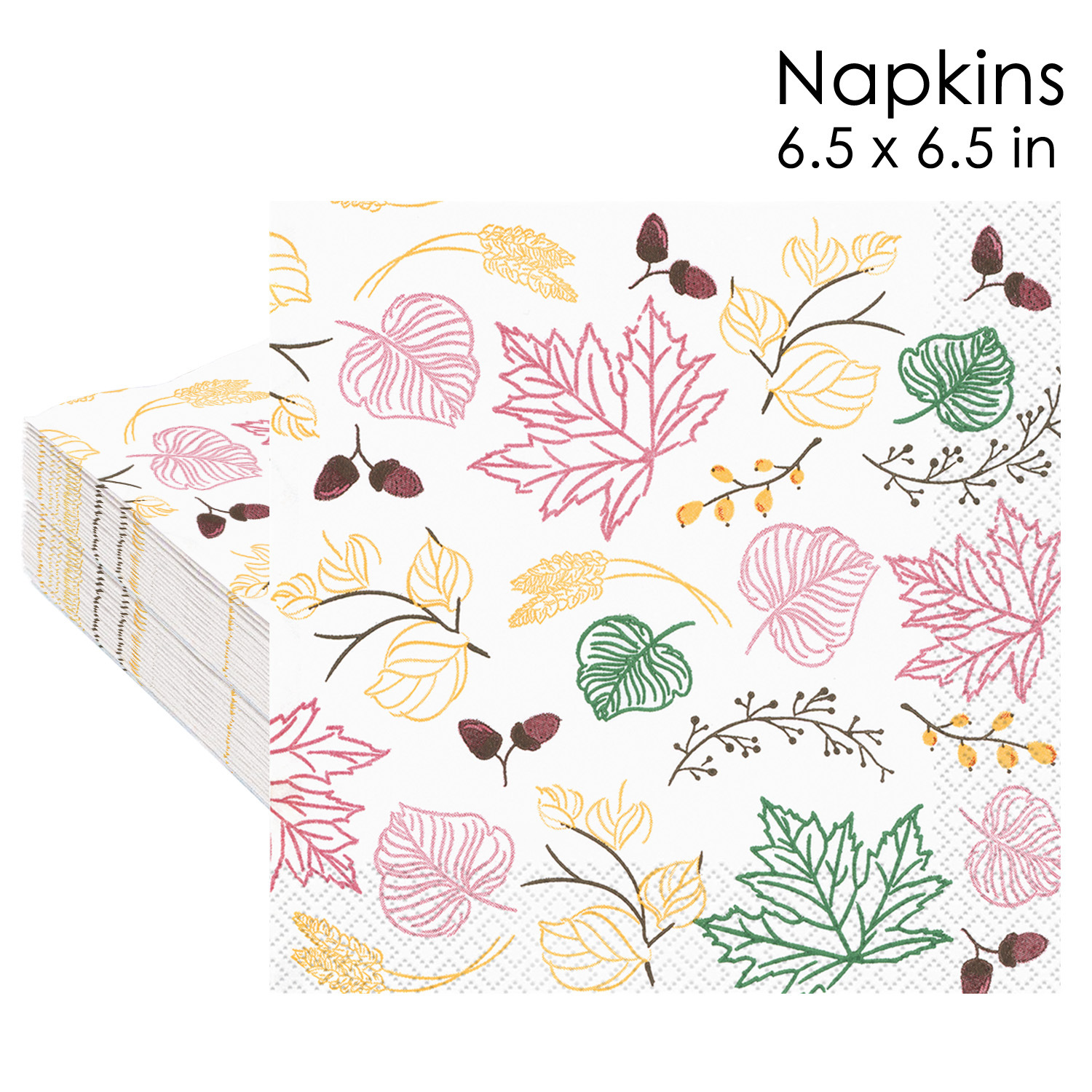 Watercolor Autumn Leaves Napkins