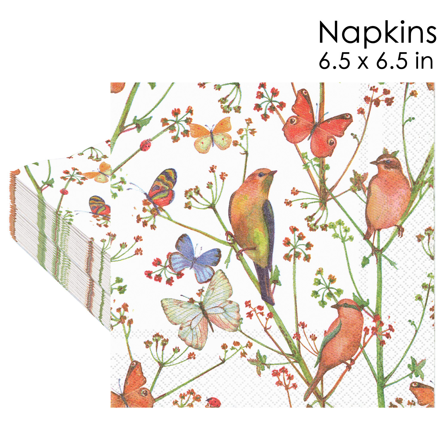 Birds & Butterflies Nature Napkins
