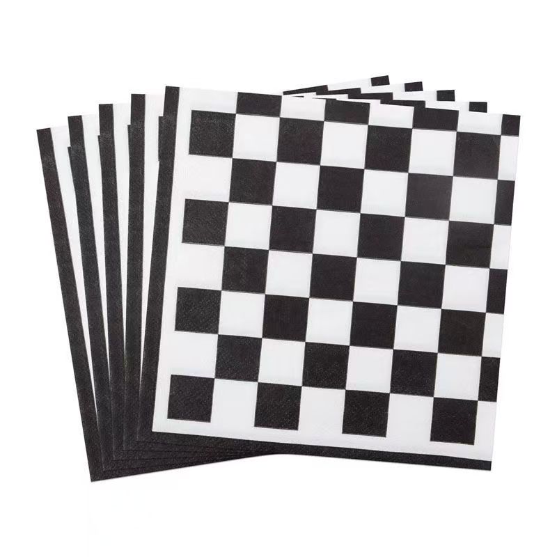 Black & White Checkered Napkins