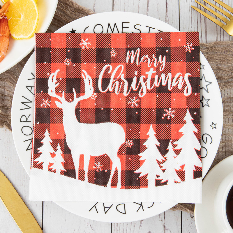 Buffalo Check Deer Merry Christmas