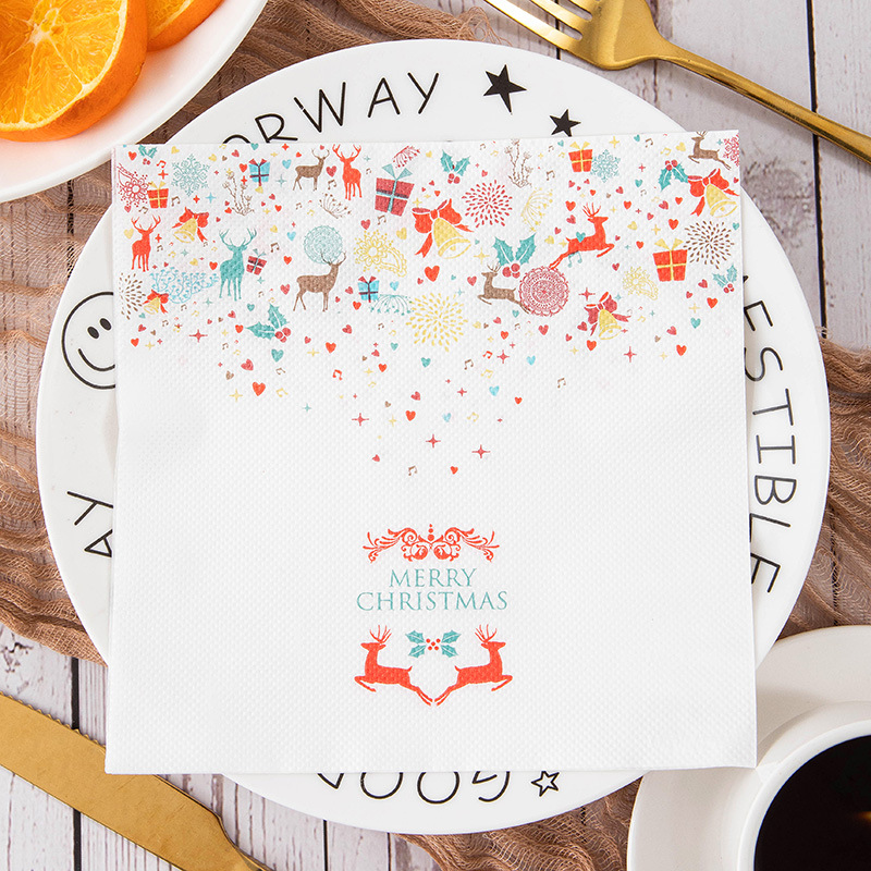 Christmas Deer Gifts Icons Napkins