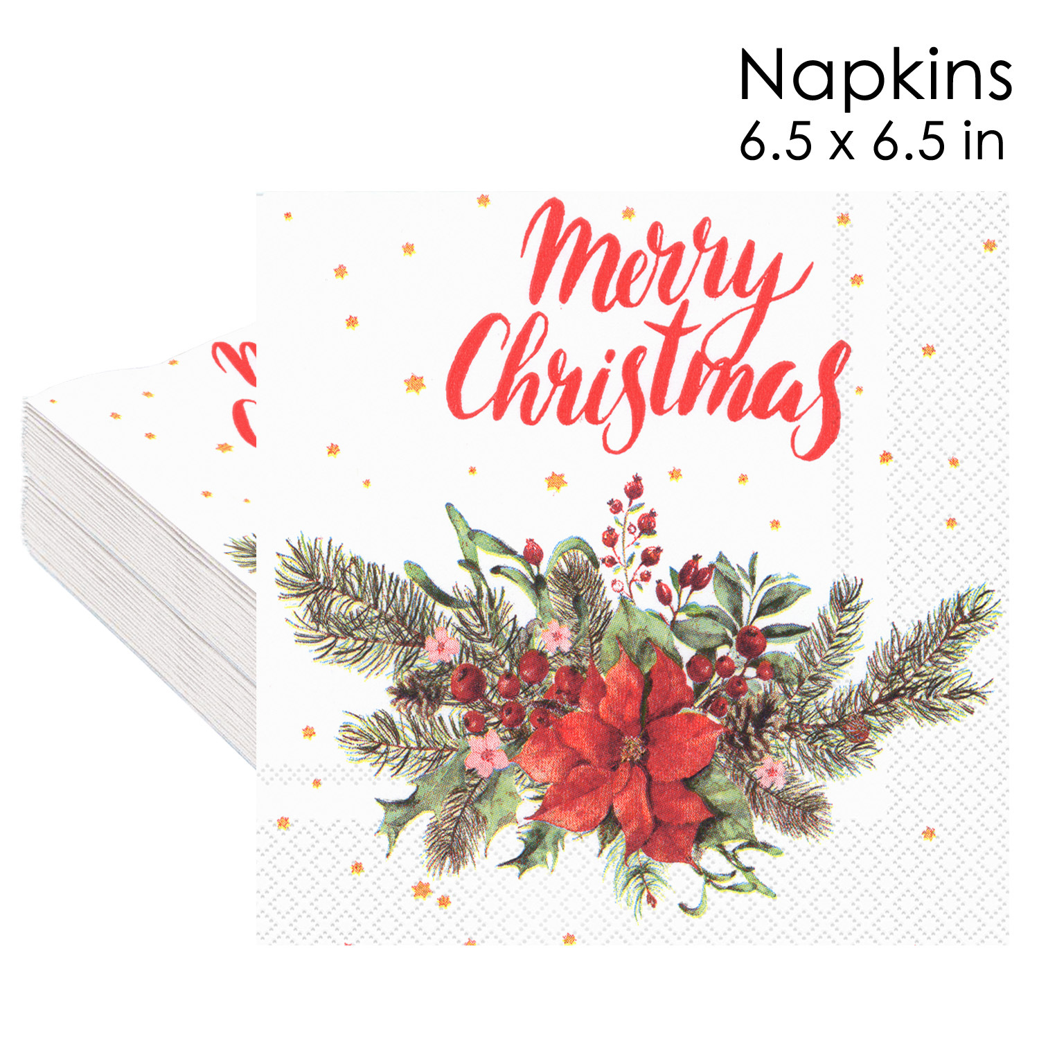 Christmas Poinsettia Floral Napkins