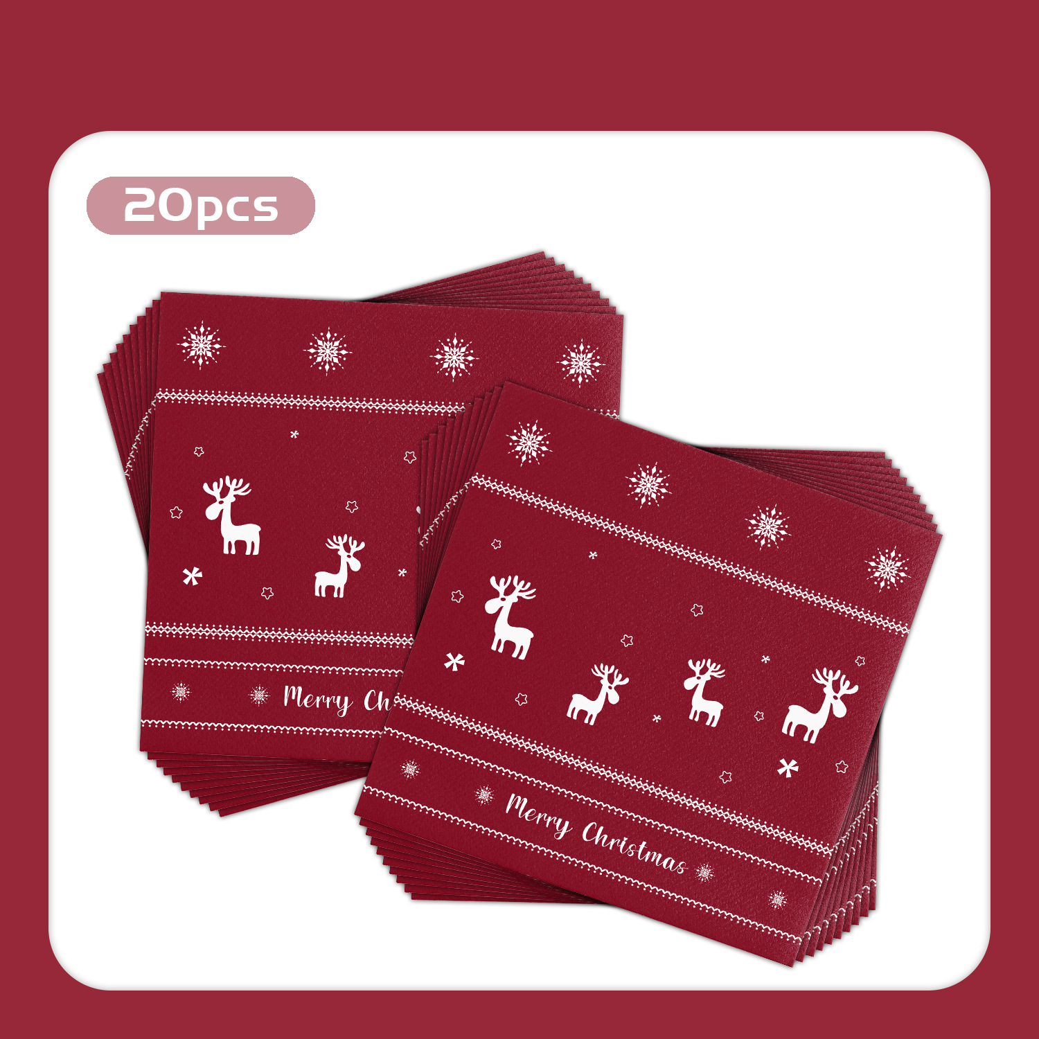 Red Christmas Reindeer Napkins