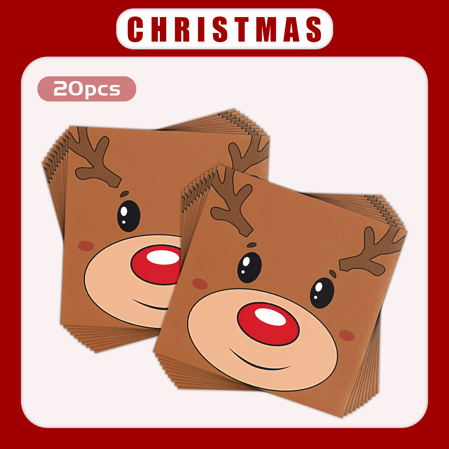 Christmas Reindeer Face Napkins