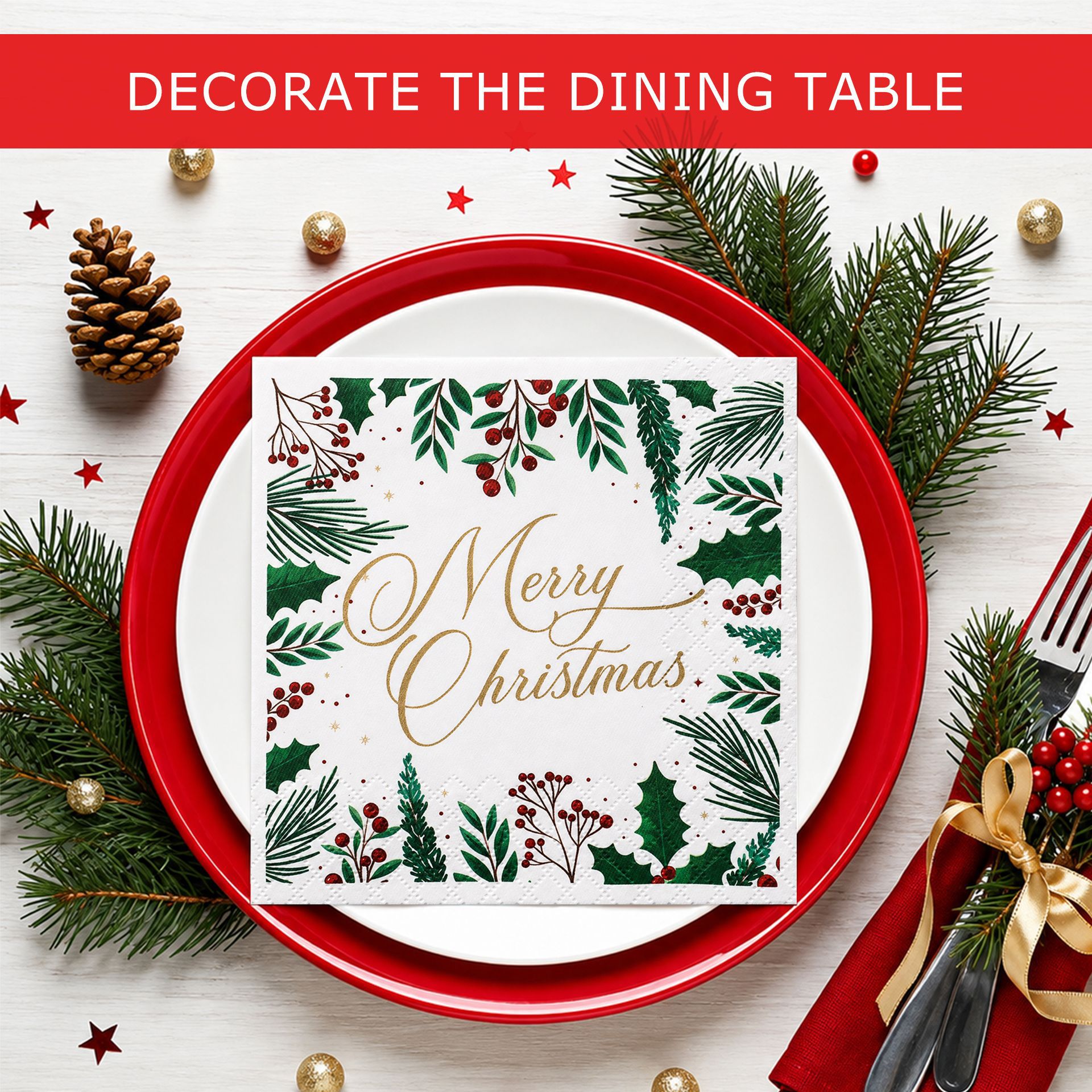 Christmas Table Setting Napkins