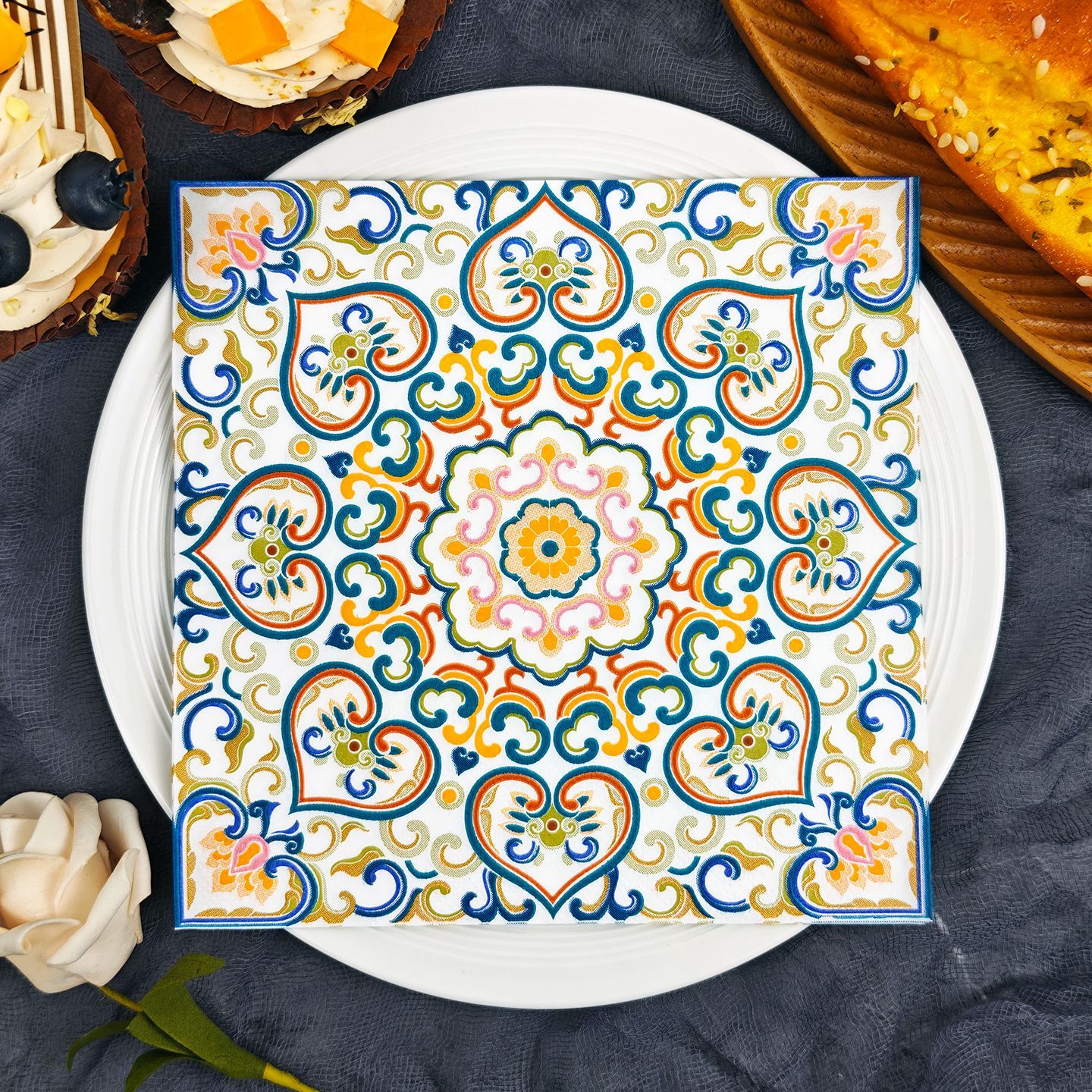 Colorful Mandala Tile Pattern Napkins