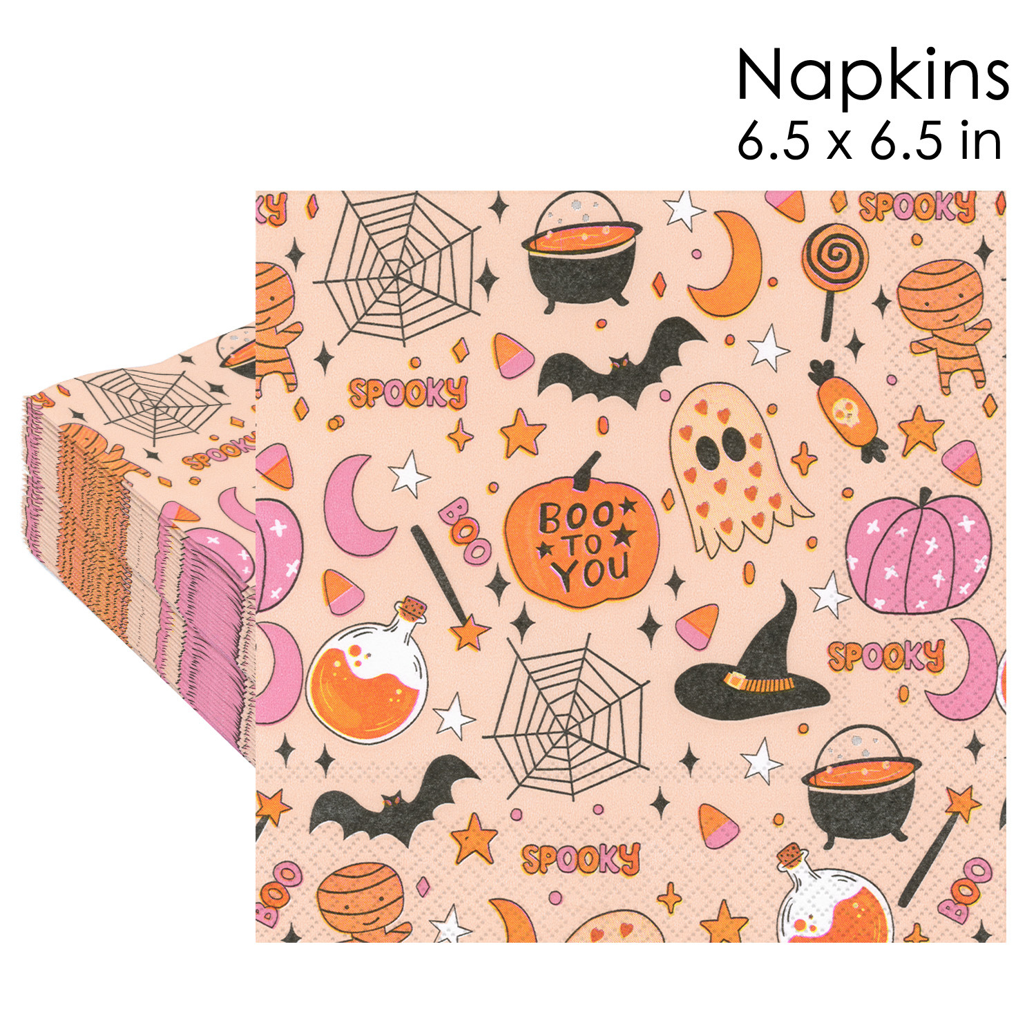 Cute Halloween Boo Spooky Pattern Napkins