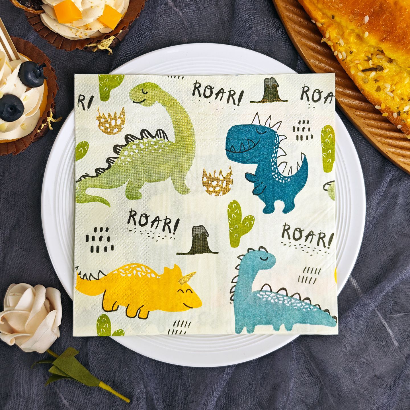 Dinosaur ROAR Cartoon Party Napkins