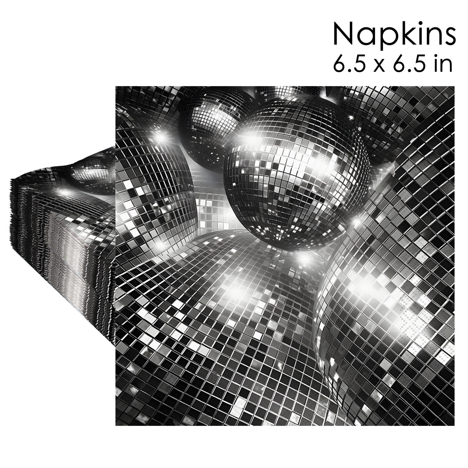 Disco Ball Silver Napkins