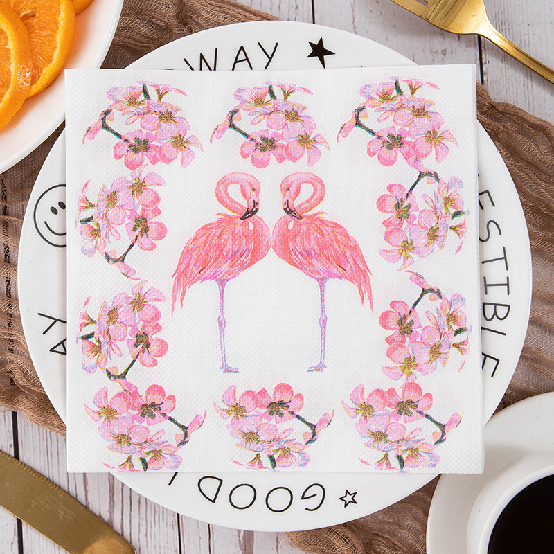 Flamingo Cherry Blossom Napkins