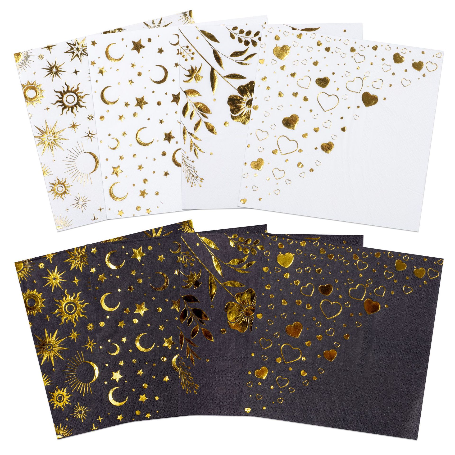 Gold Foil Celestial Set Napkins