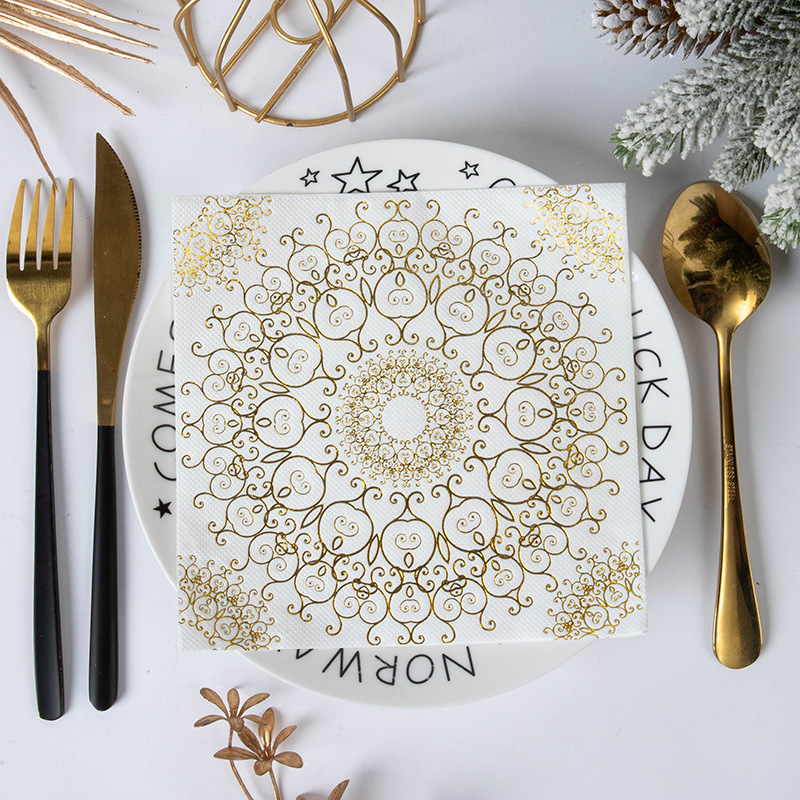 Gold Ornate Mandala Napkins