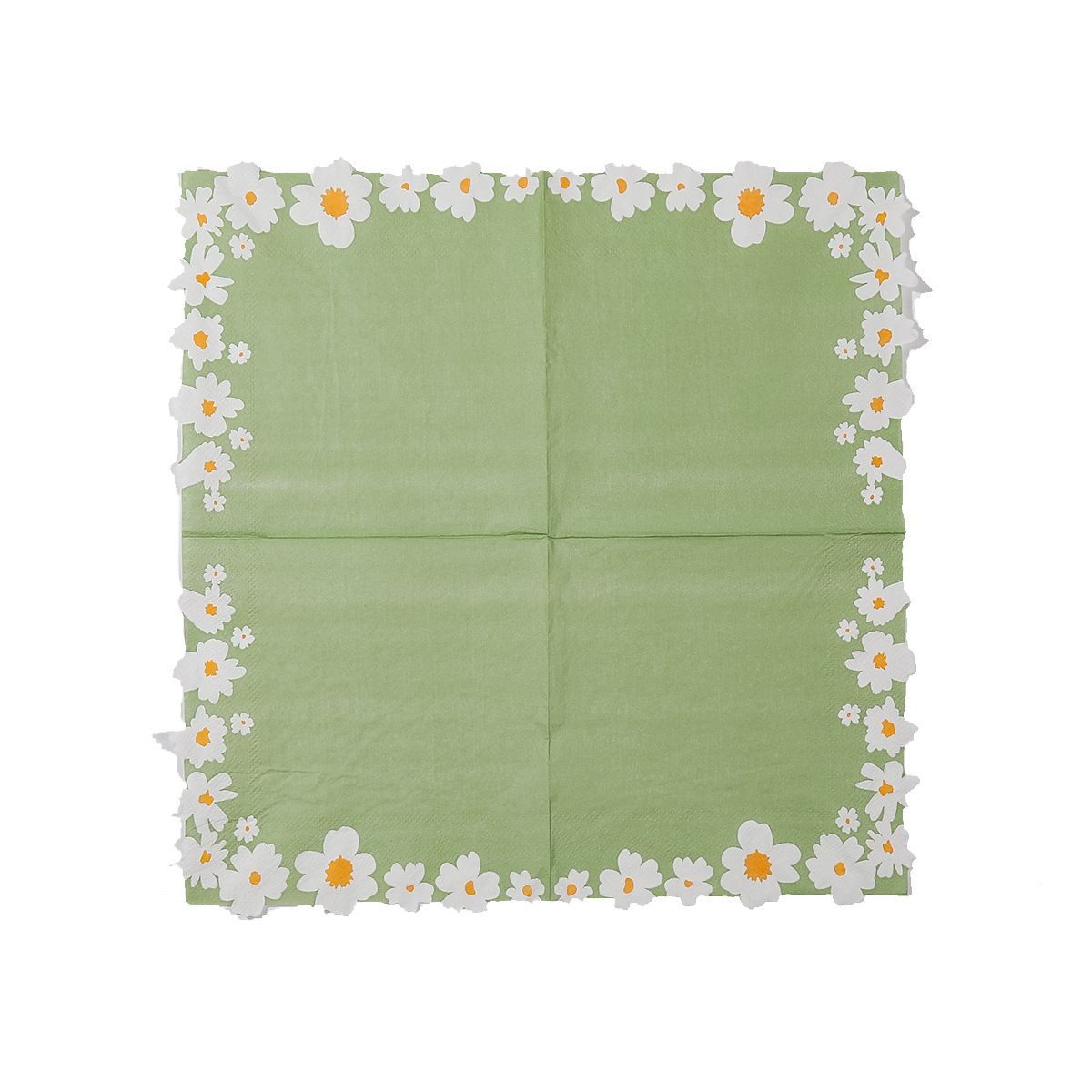 Green Daisy Border Napkins