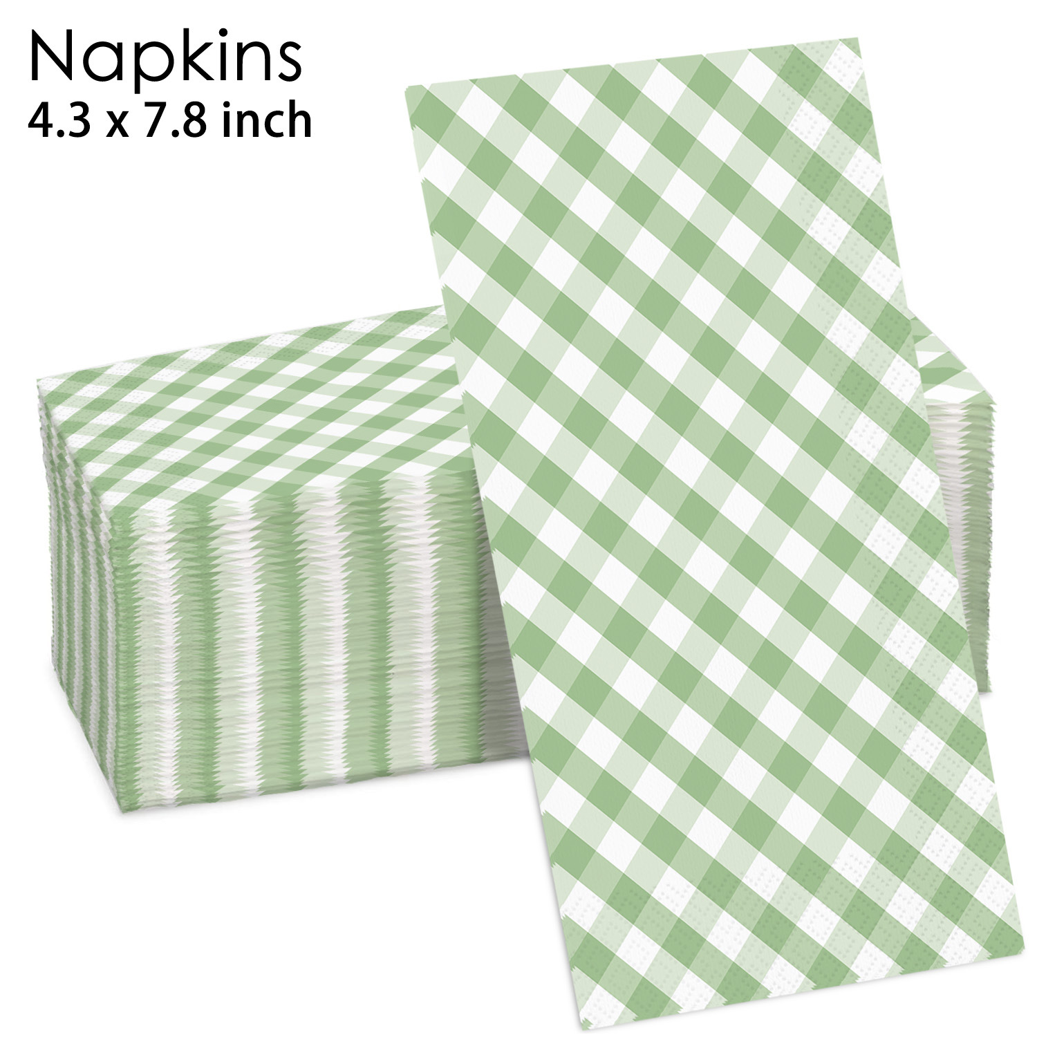 Green Gingham Guest Napkins