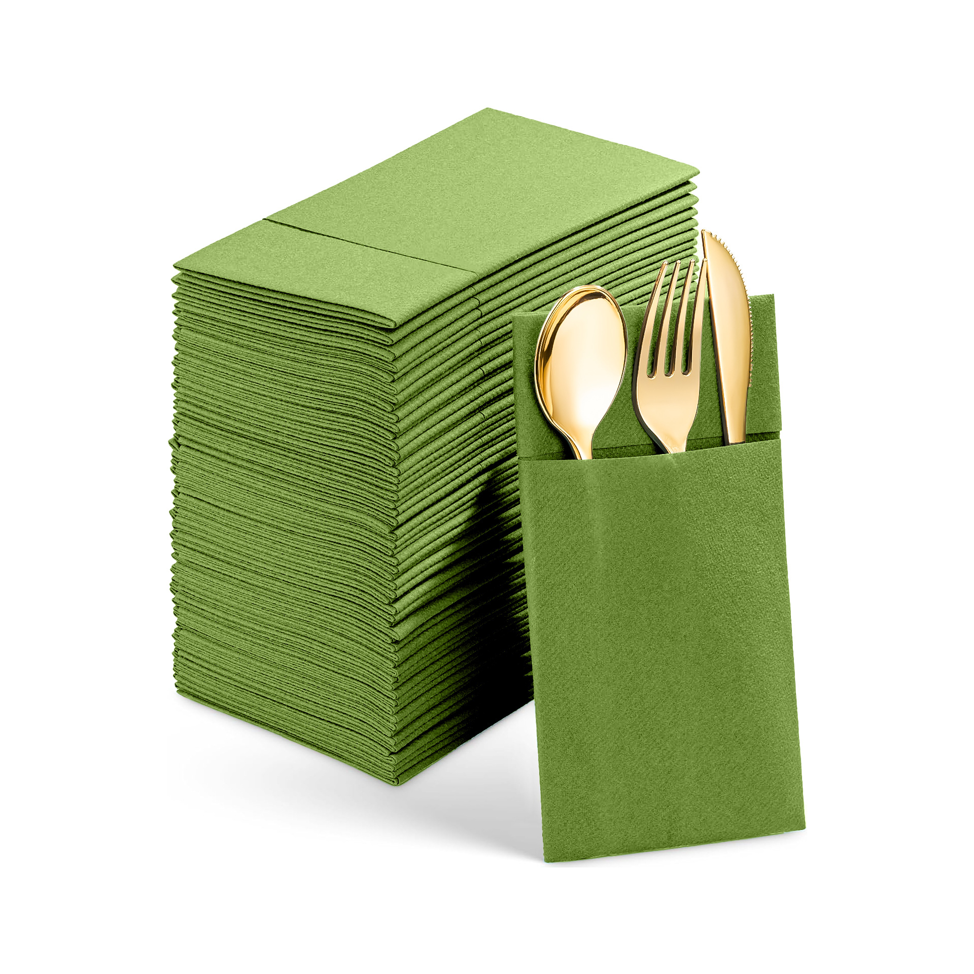 Premium Airlaid Pocket Dinner Napkins — 17×17″