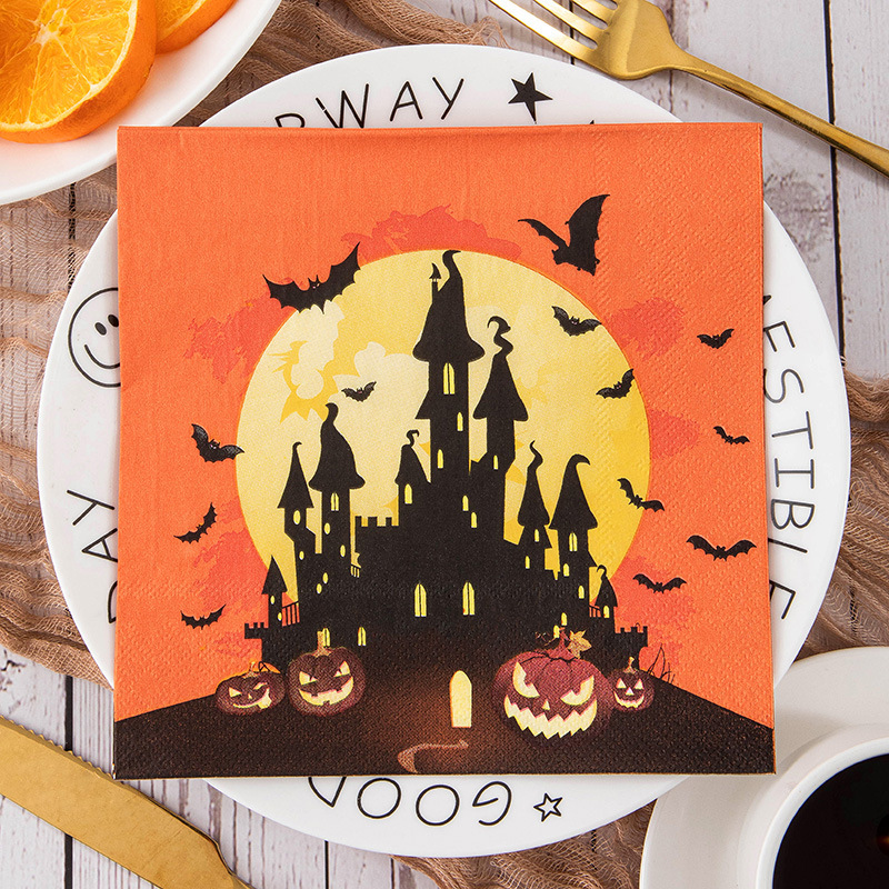 Halloween Castle Pumpkins Napkins
