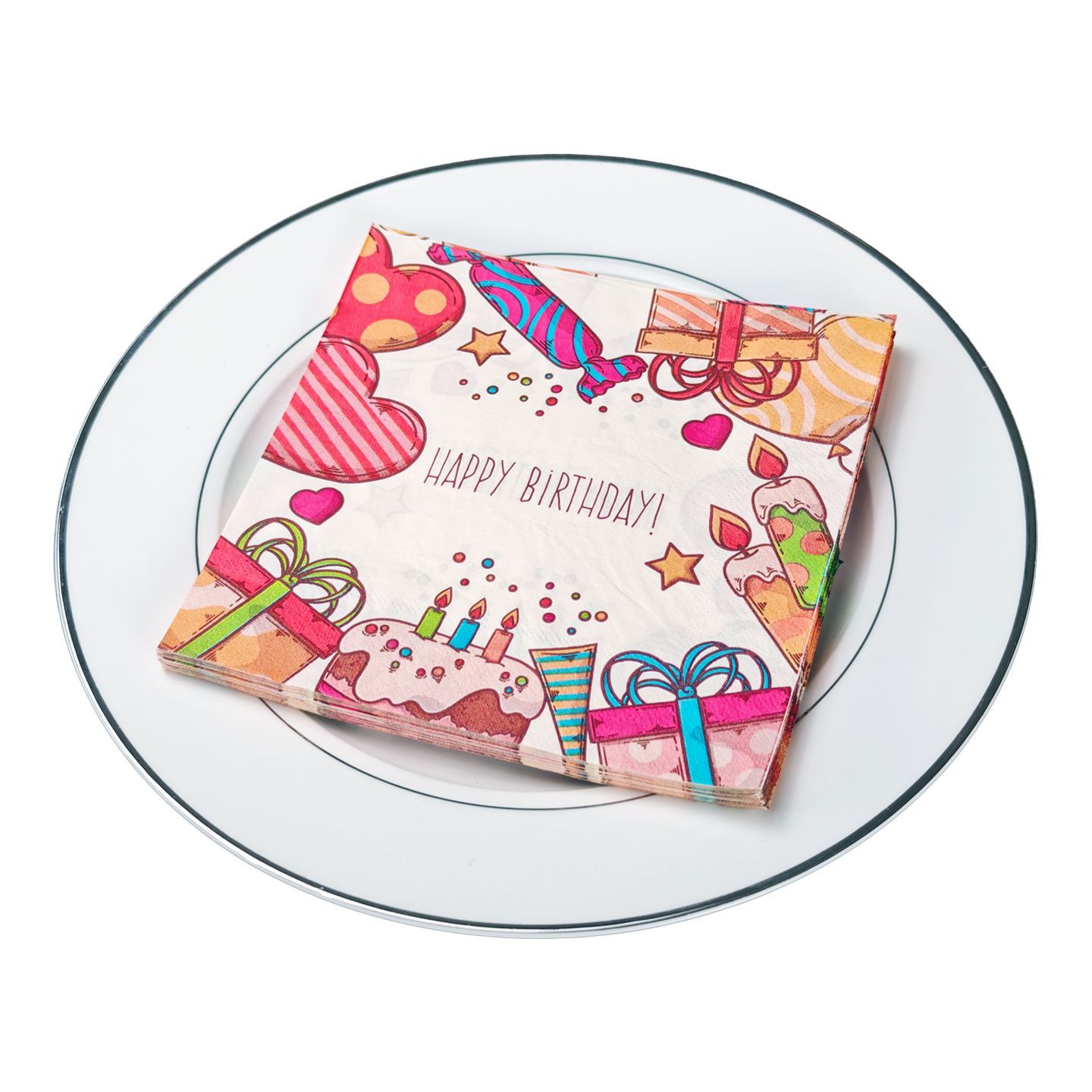Happy Birthday Gifts & Cake Napkins