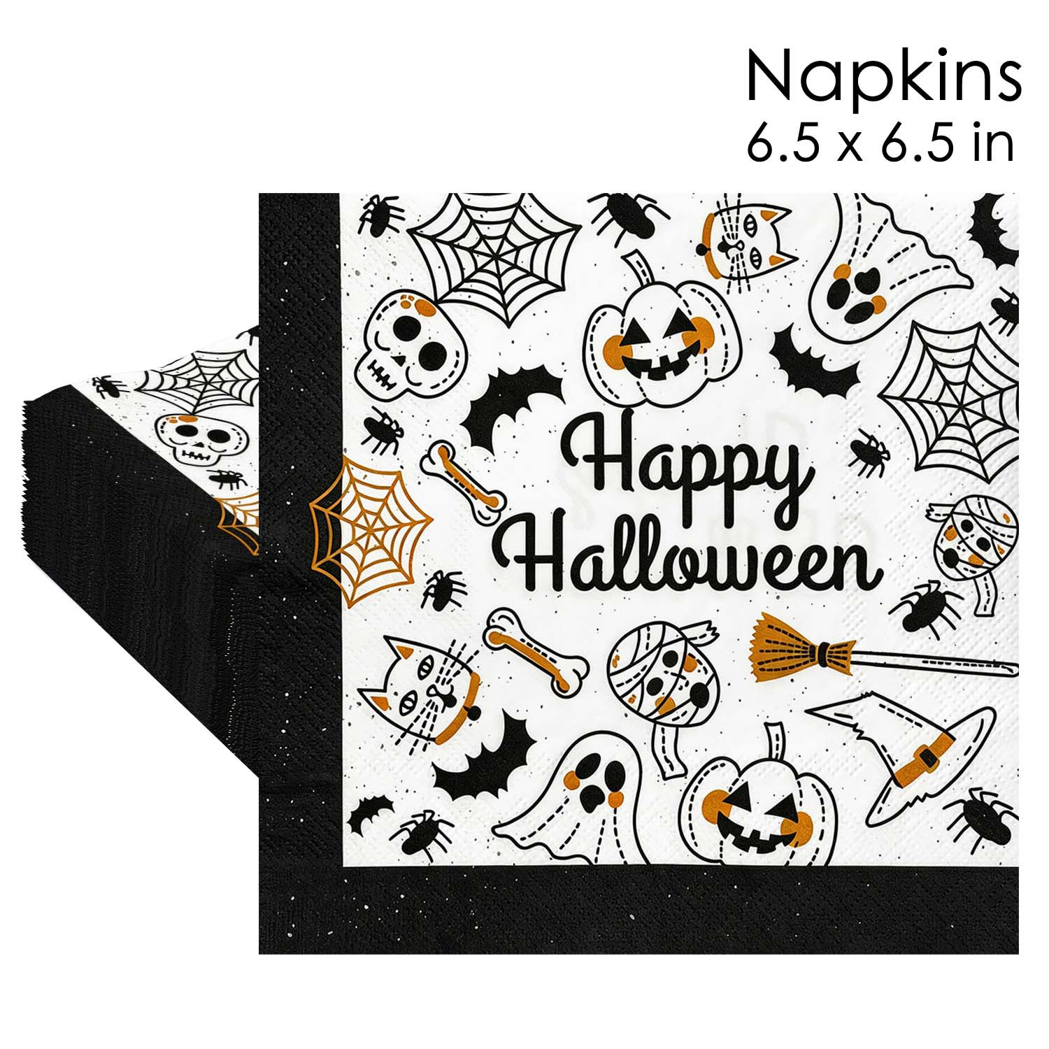 Happy Halloween Skull Ghost Spider Napkins