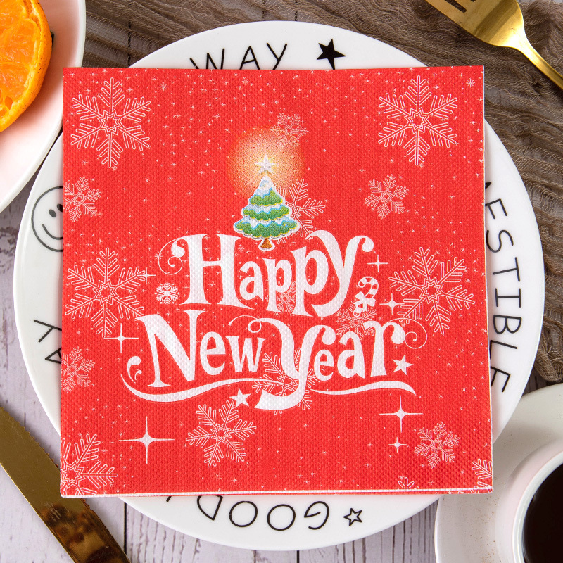 Happy New Year Red Napkins