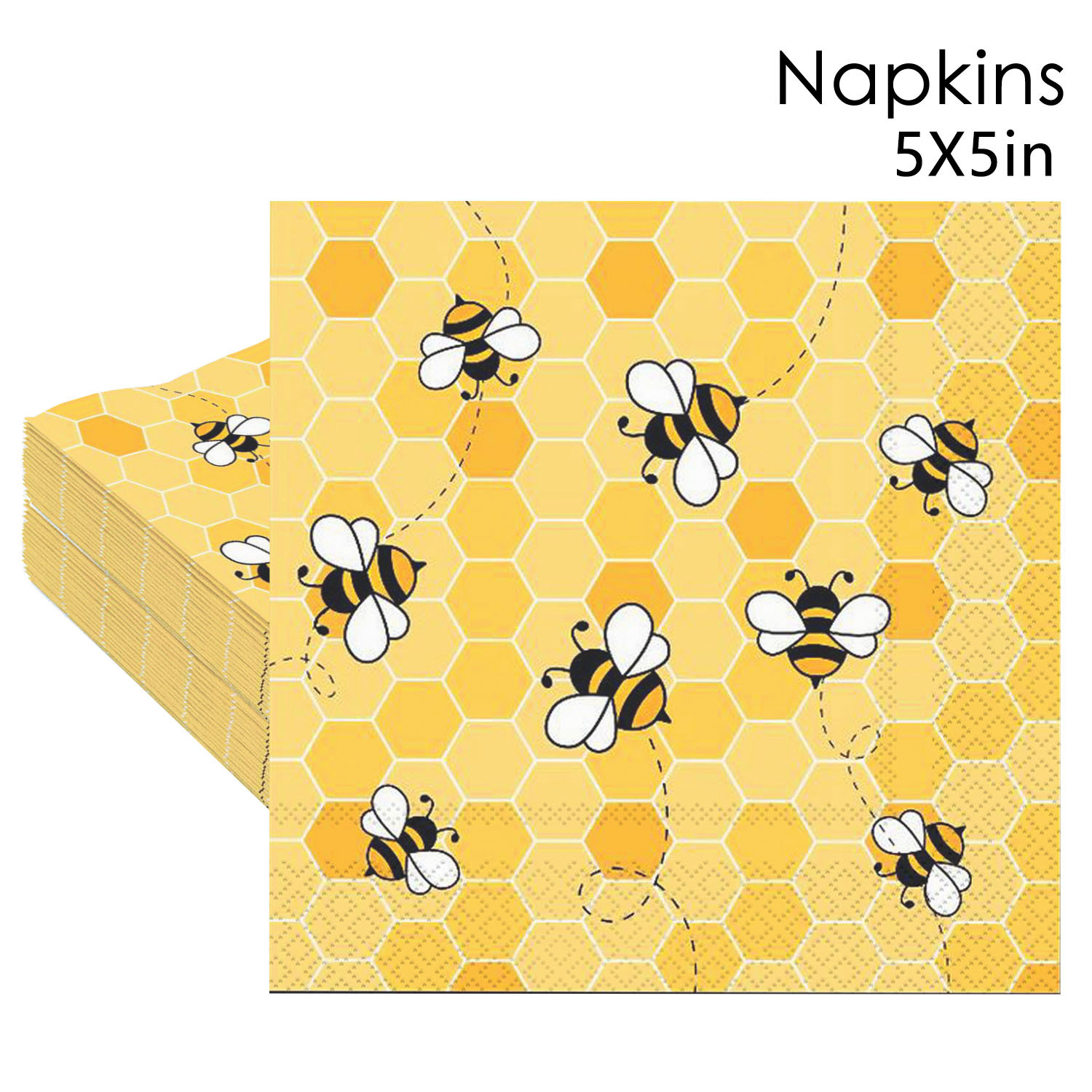 Honeycomb Bees Yellow Napkins
