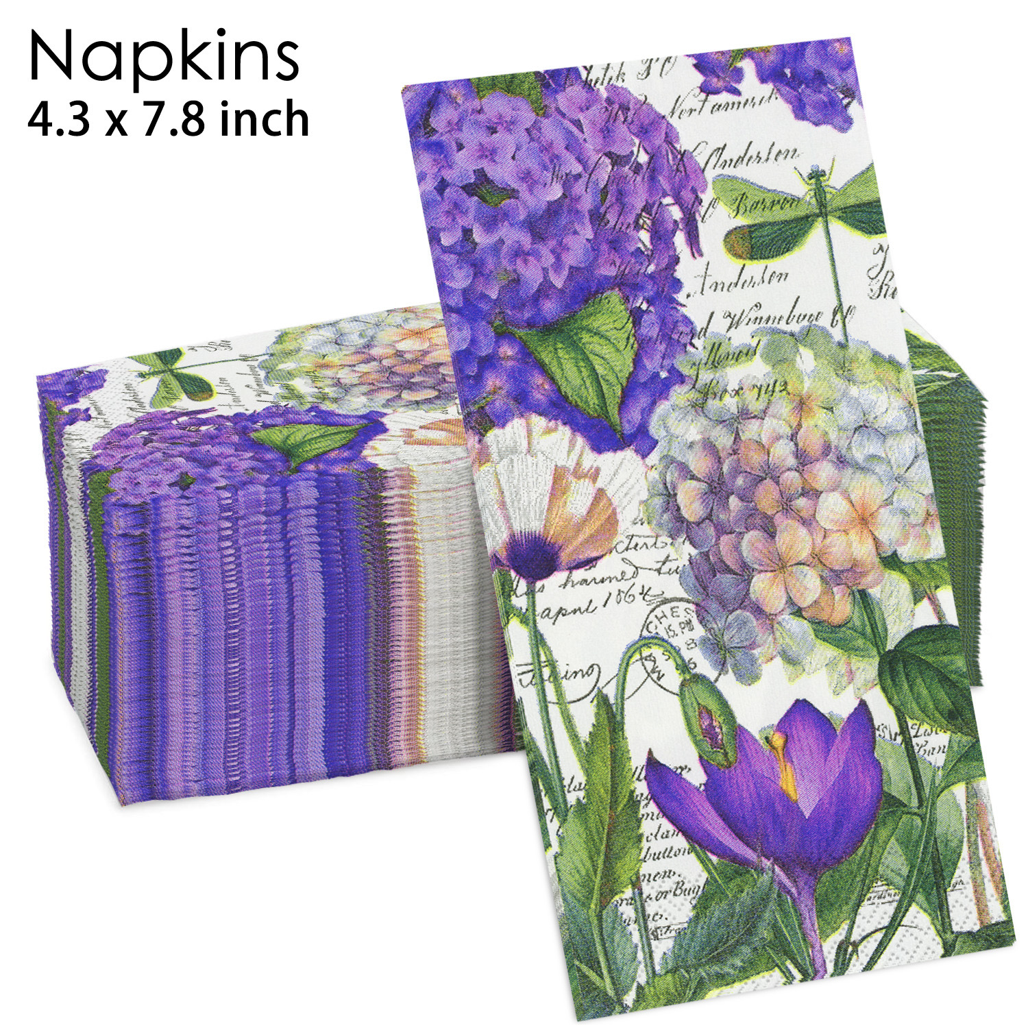 Vintage Hydrangea Botanical Napkins