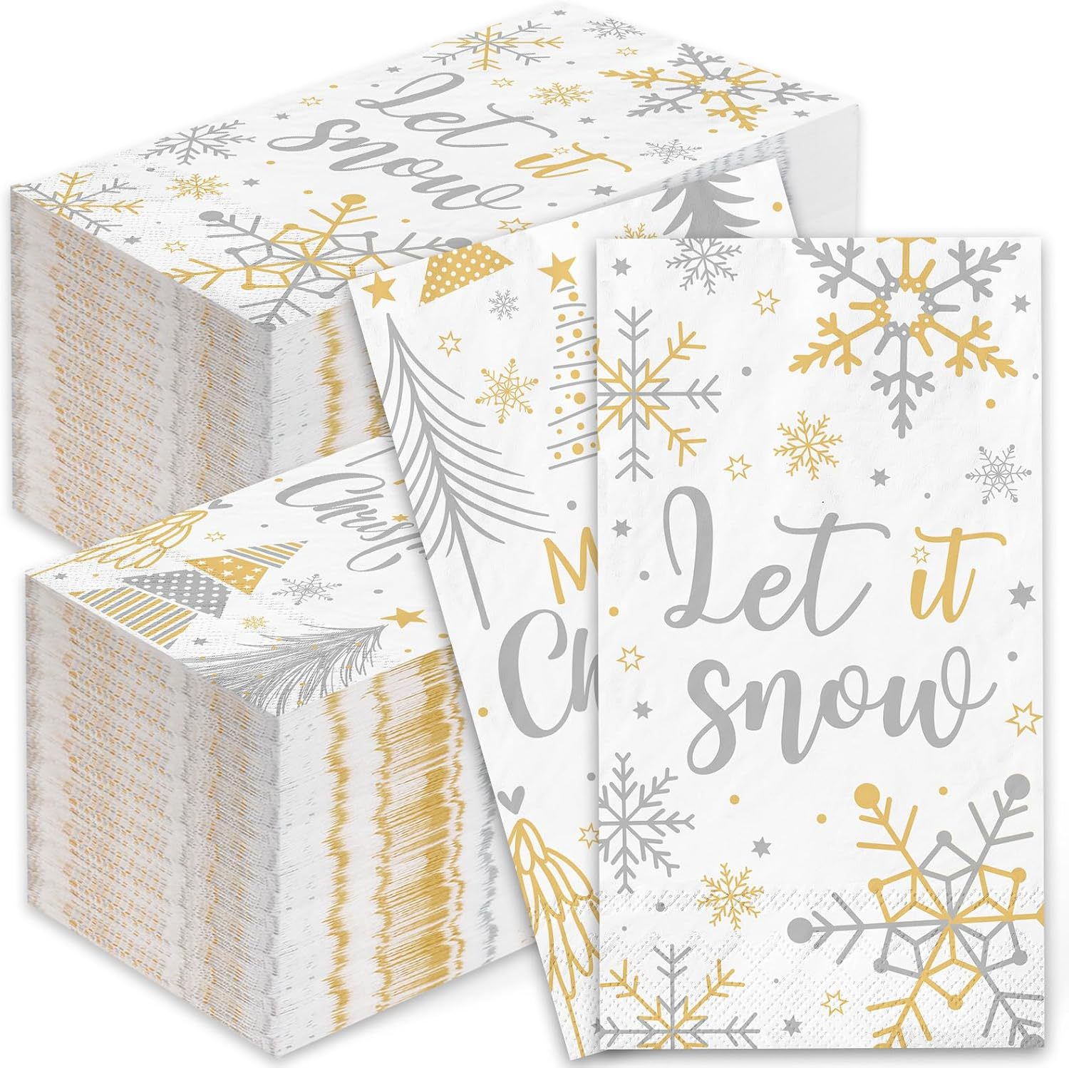 Let It Snow Gold Napkins