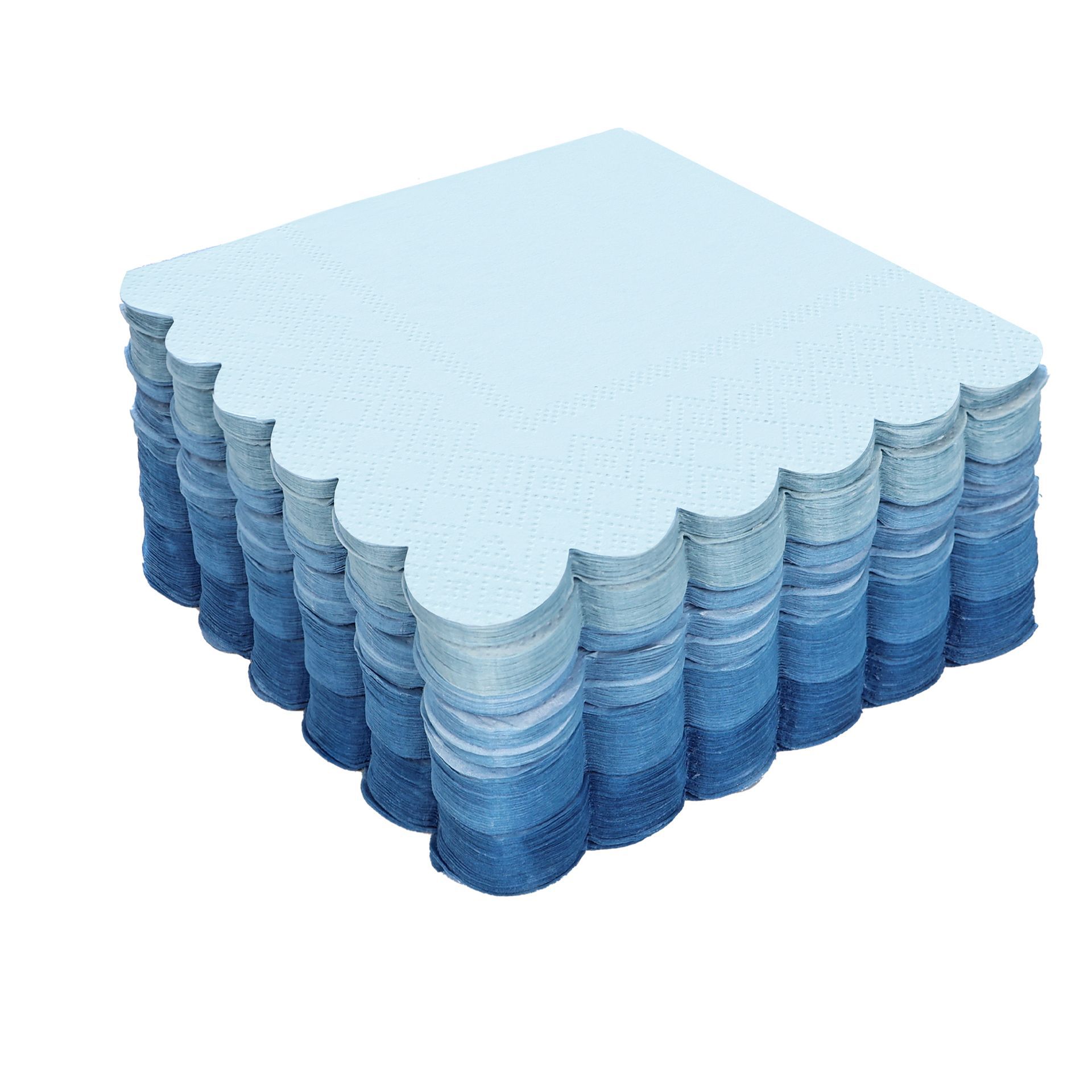 Light Blue Scalloped Napkins