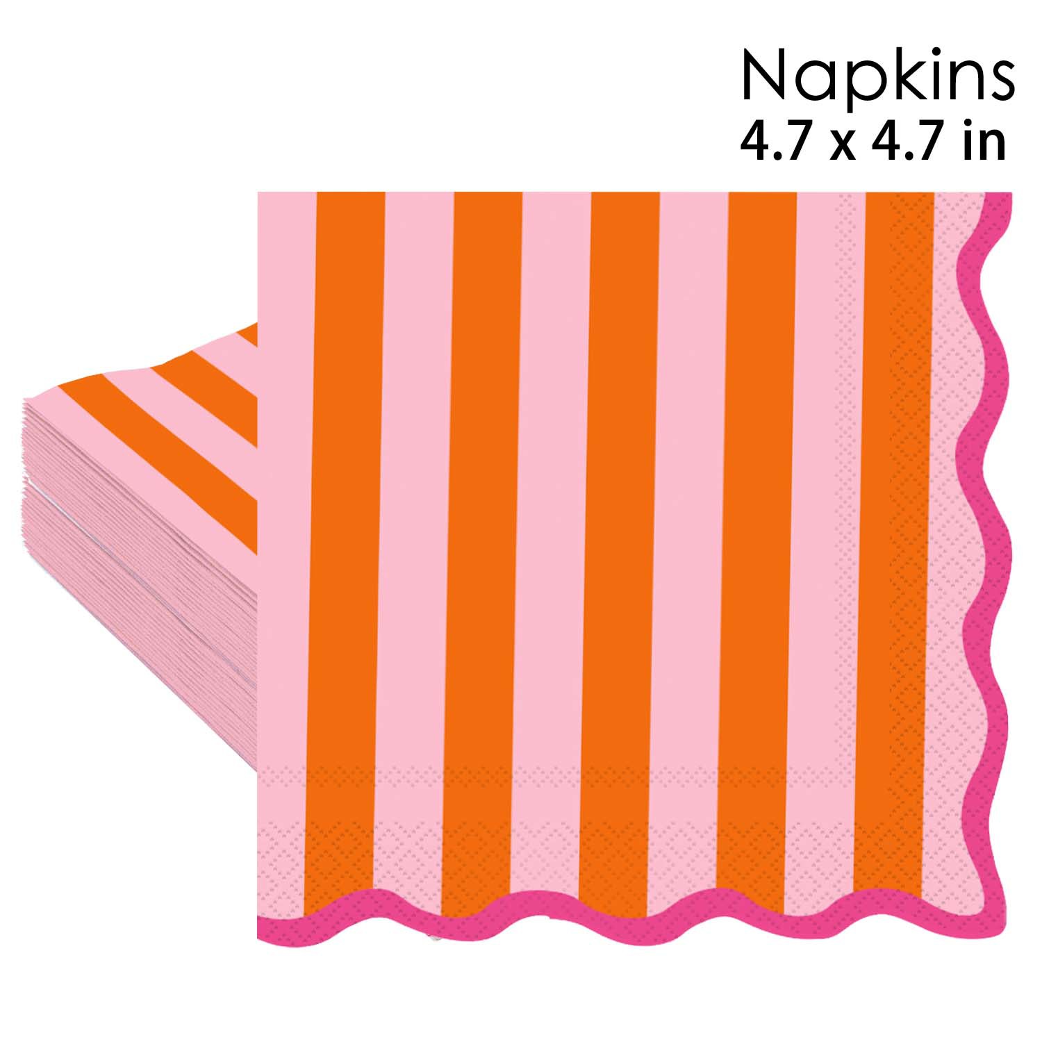 Orange & Pink Striped Napkins