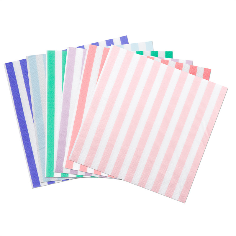 Pastel Stripe Assorted Color Napkins