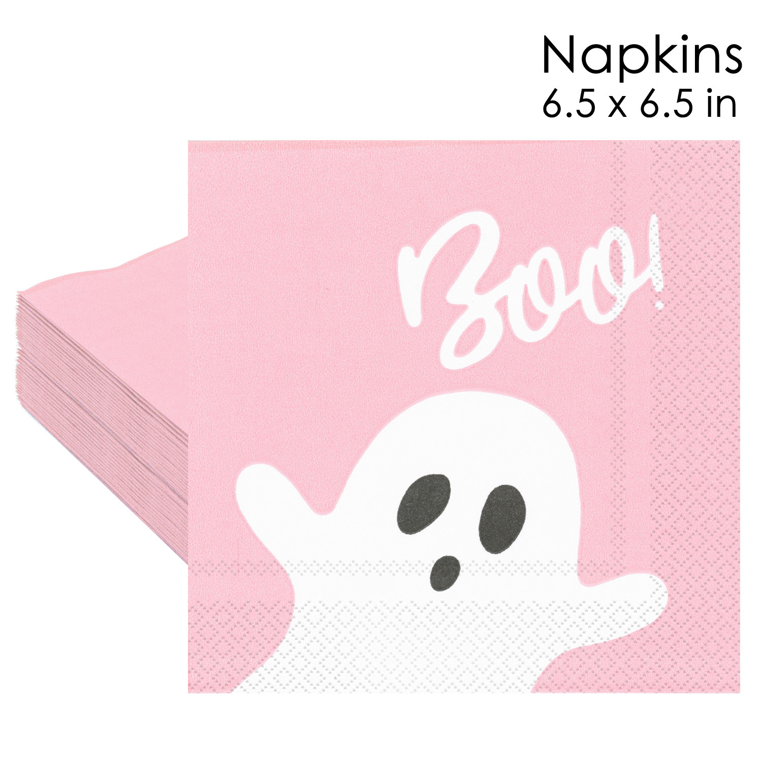 Pink Boo Ghost Halloween Napkins
