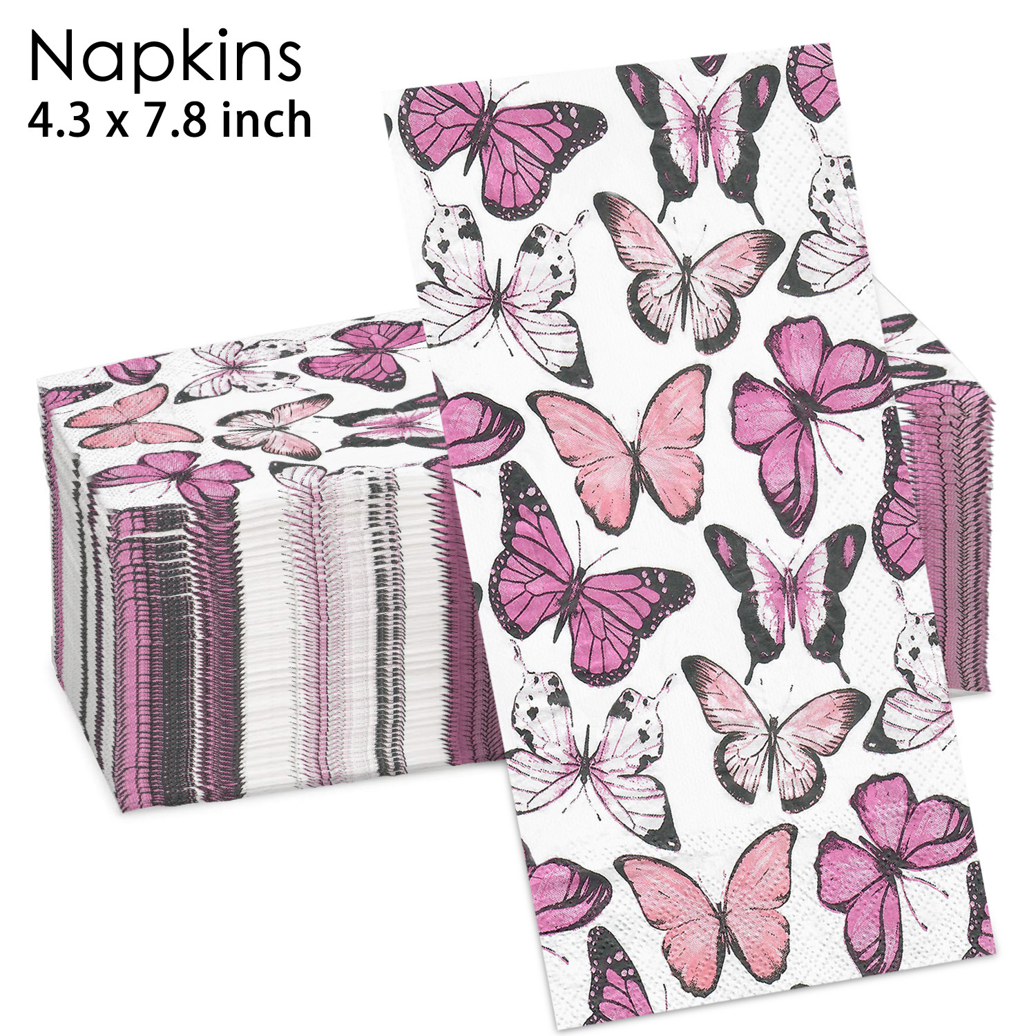 Pink Butterflies Guest Napkins