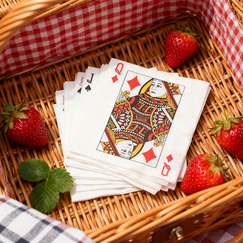 Playing Card Queen of Diamonds Napkins