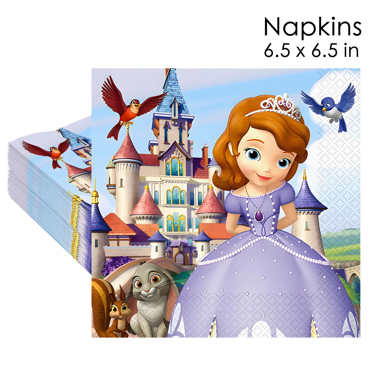 Princess Sofia Castle Cartoon Napkins