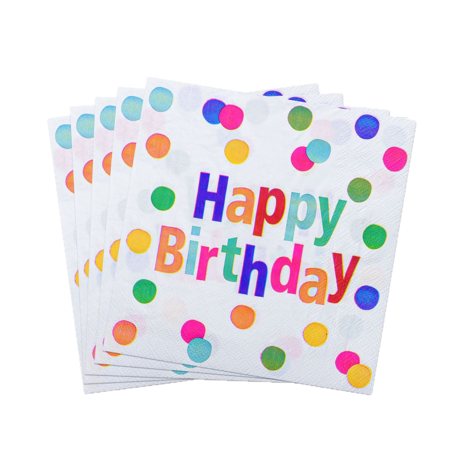 Rainbow Dots Happy Birthday Napkins