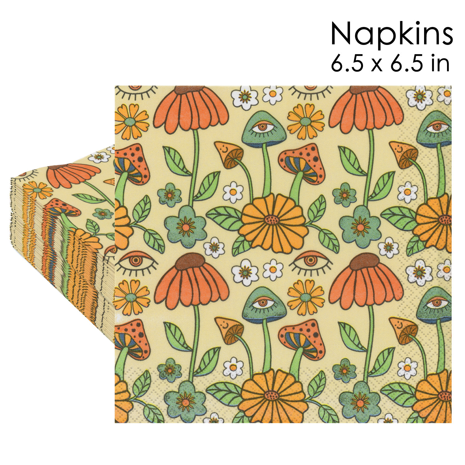 Retro Psychedelic Mushroom Eye Napkins