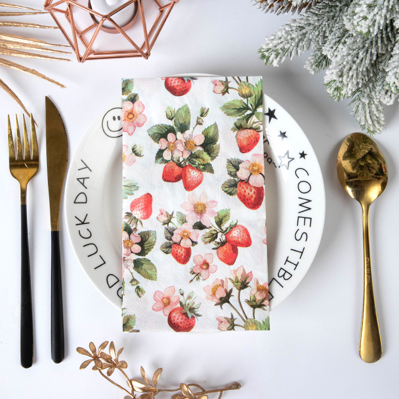 Strawberry Blossom Napkins
