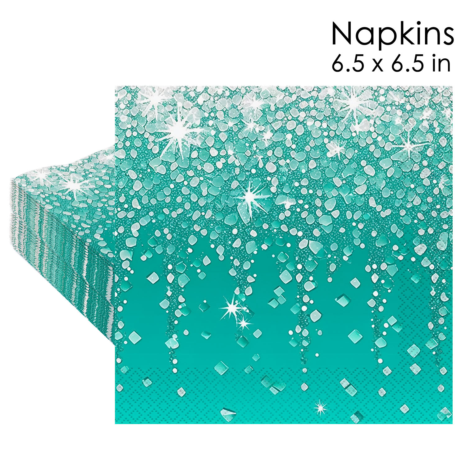 Teal Glitter Sequin Sparkle Napkins