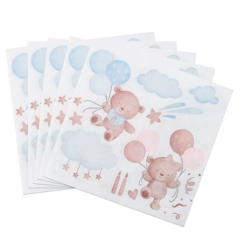 Teddy Bear Balloon Baby Shower Napkins