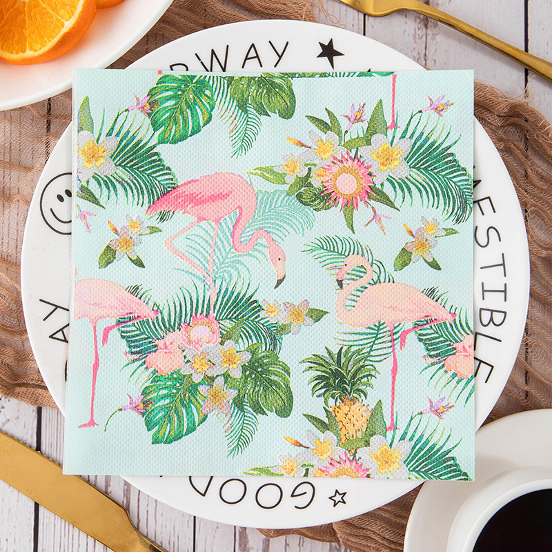 Tropical Flamingo Pineapple Napkins