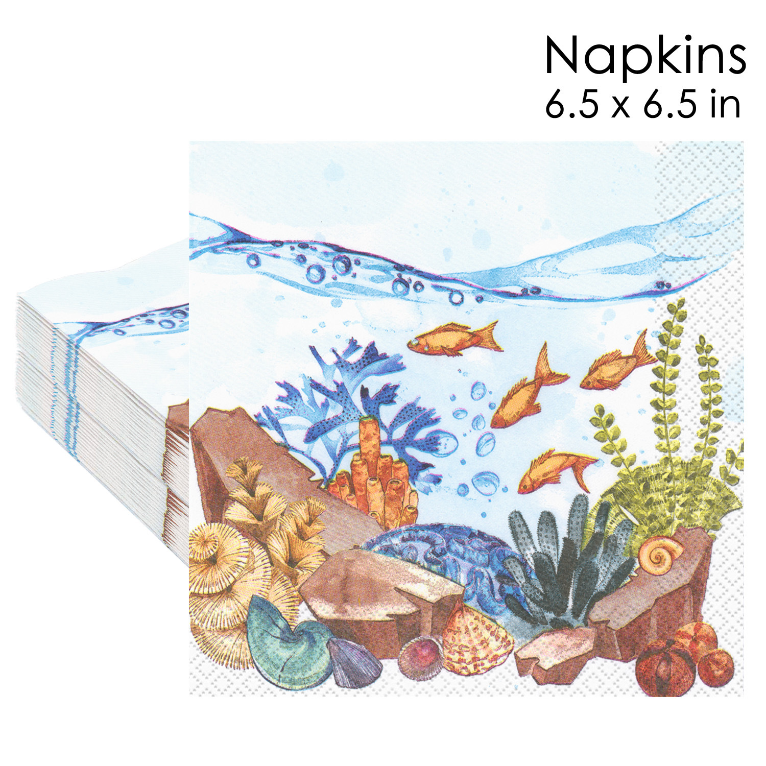 Underwater Ocean Fish Coral Napkins