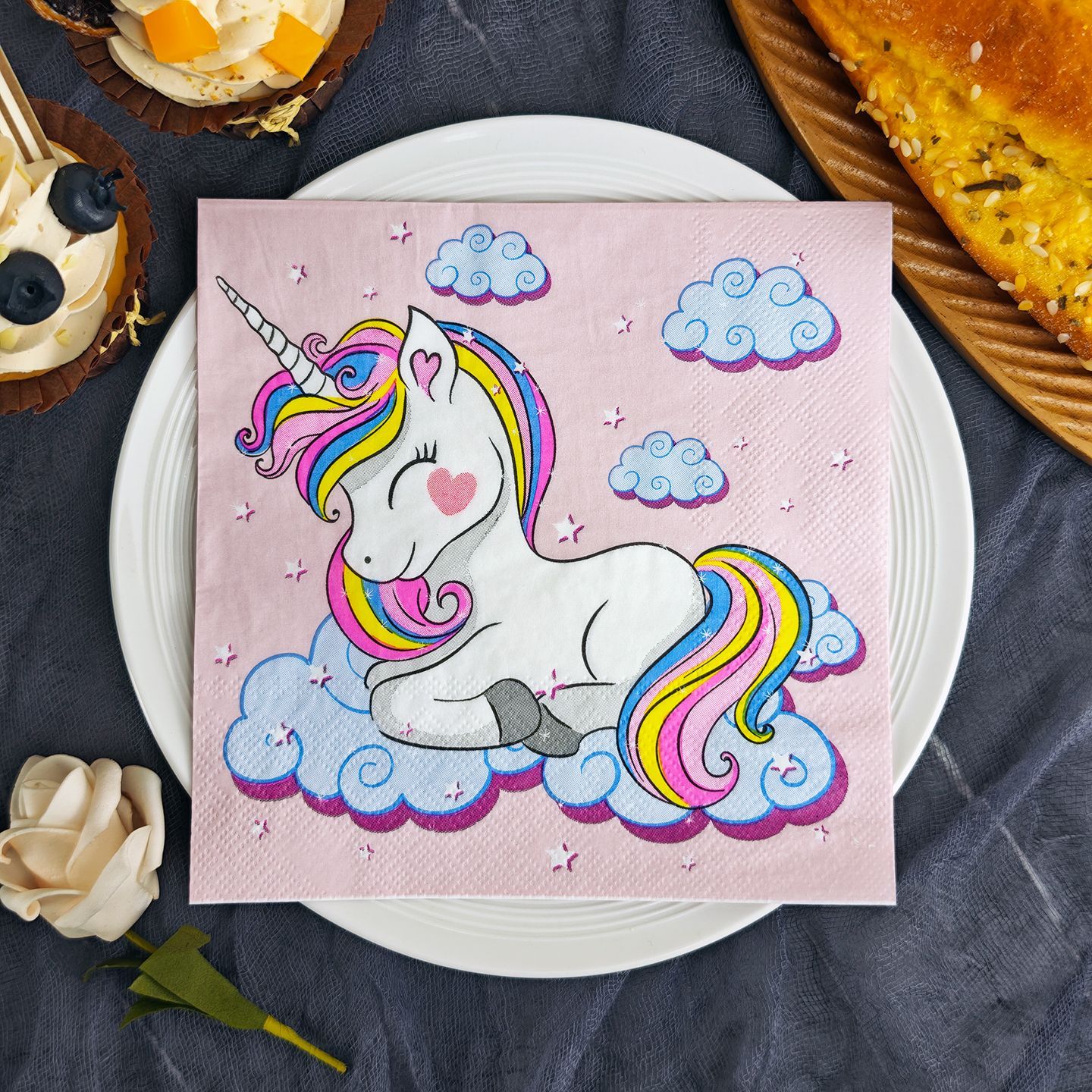 Unicorn on Cloud Pink Napkins