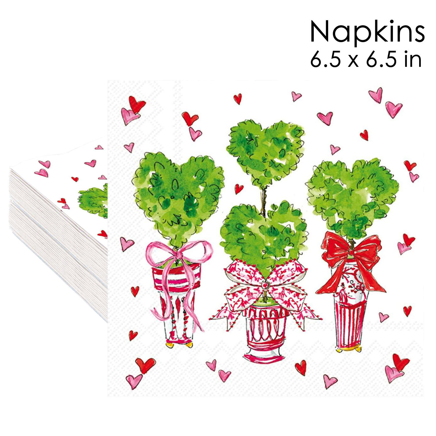 Valentine Heart Topiary Trees Napkins