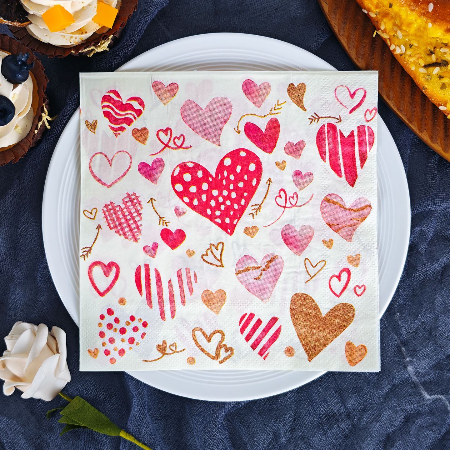 Valentine Hearts Pattern Love Napkins