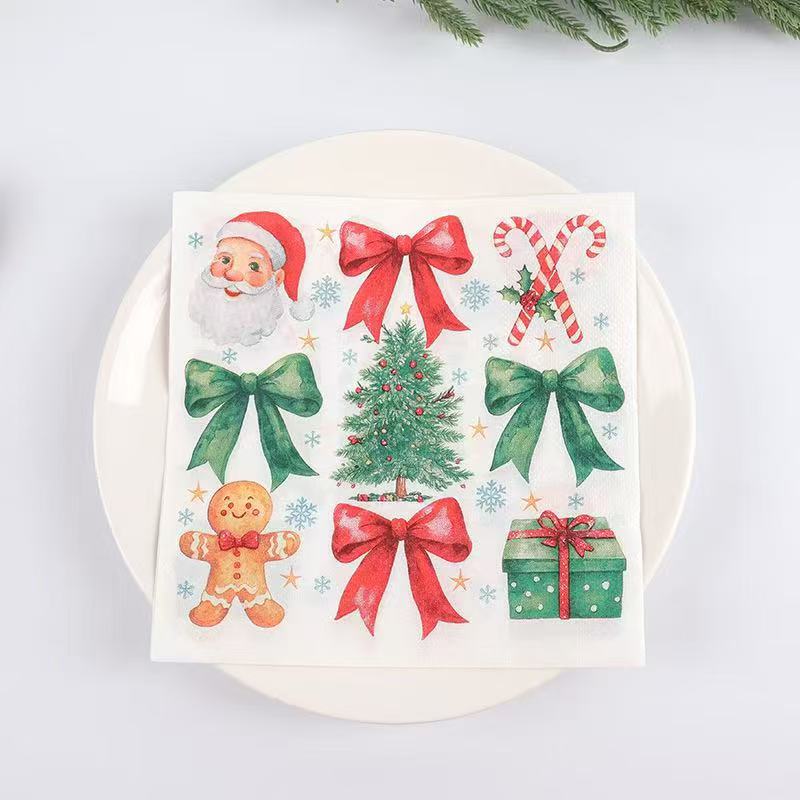 Watercolor Christmas Bows Napkins