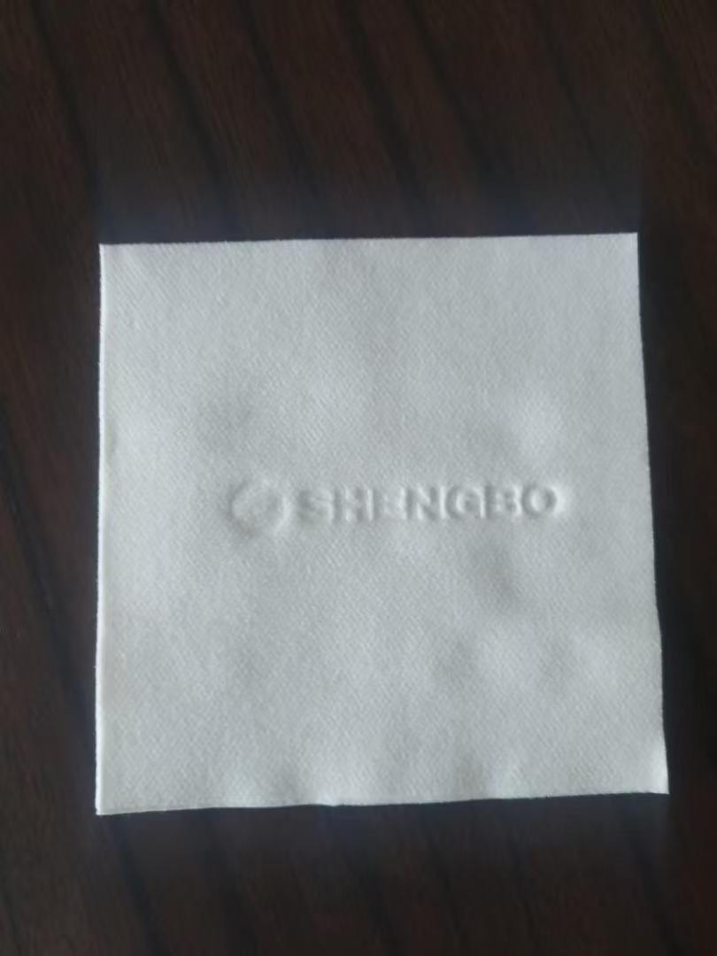 White Embossed Logo Napkins